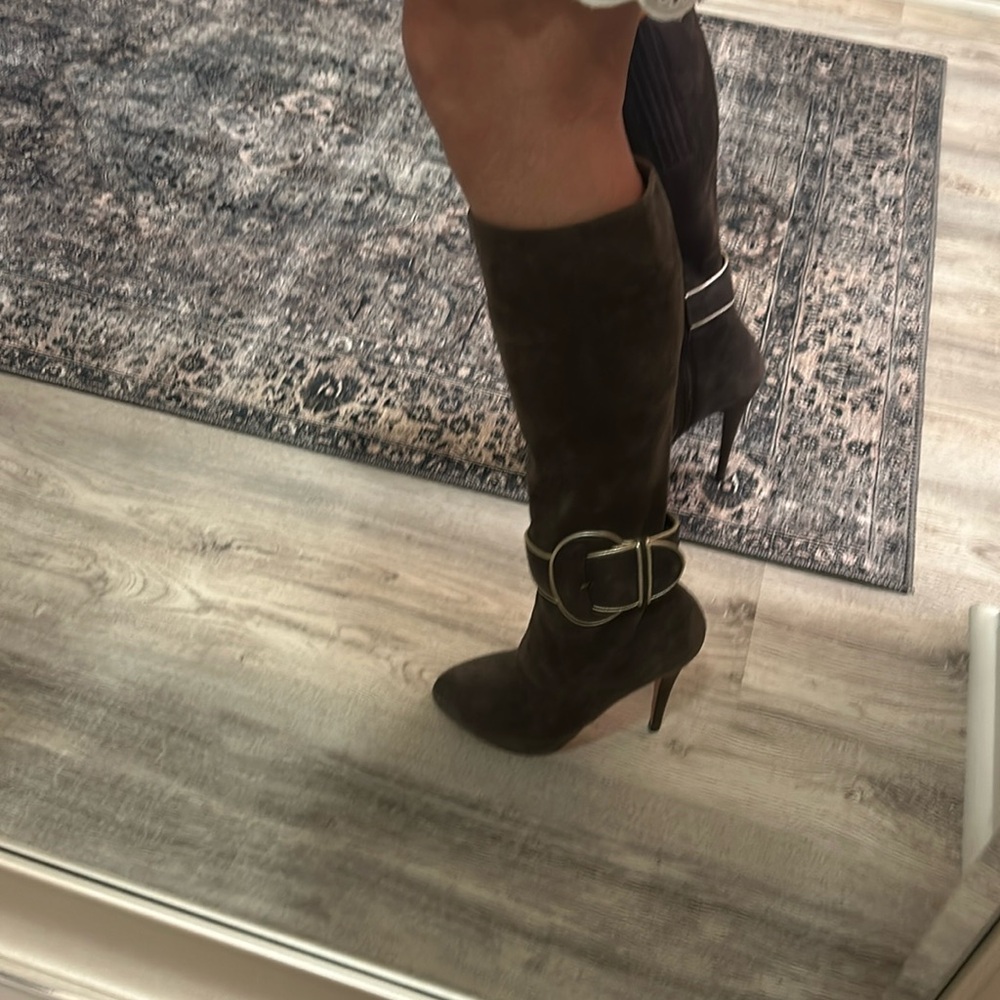 Christian Louboutin chocolate suede boots